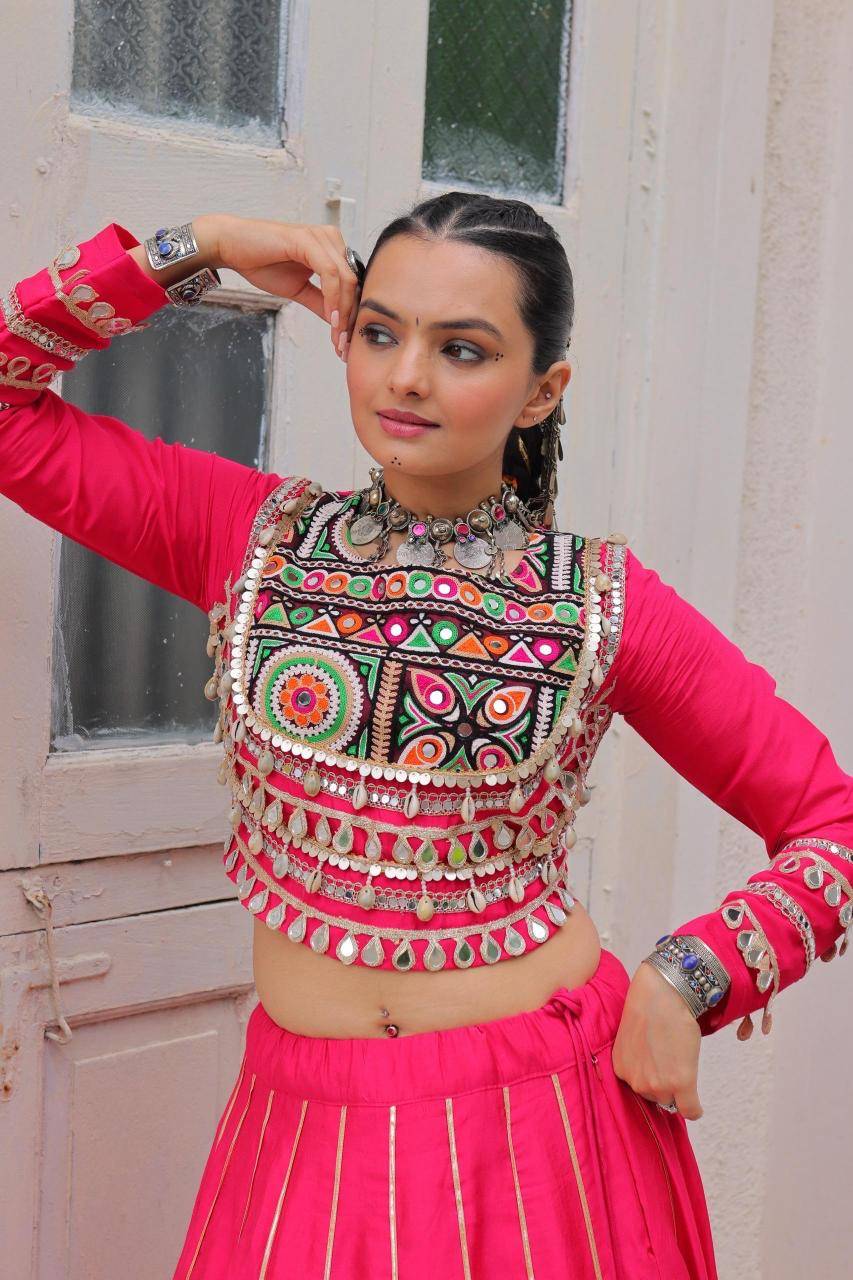 NAVRATRI LW 7145 Roman Pink Latest lehenga choli supplier